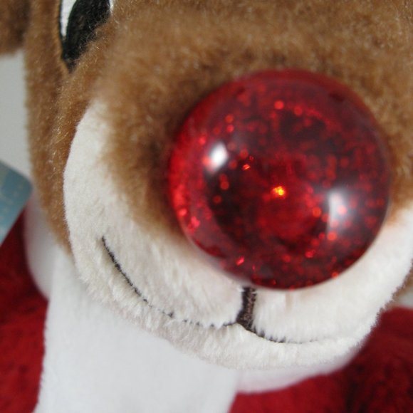 Rudolph The Red Nosed Reindeer Animated Light Up Nose & Foot Taps, Sings  NWT - Picture 6 of 13